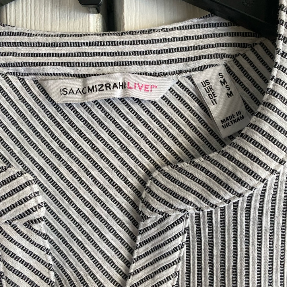 Isaac Mizrahi Live - Black and White Striped Dress NWOT - Picture 3 of 10